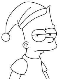 Bart Simpson se santa čepicí