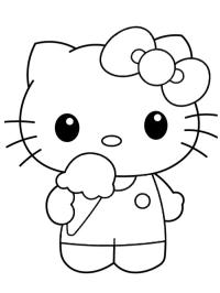 Hello Kitty jí zmrzlinu