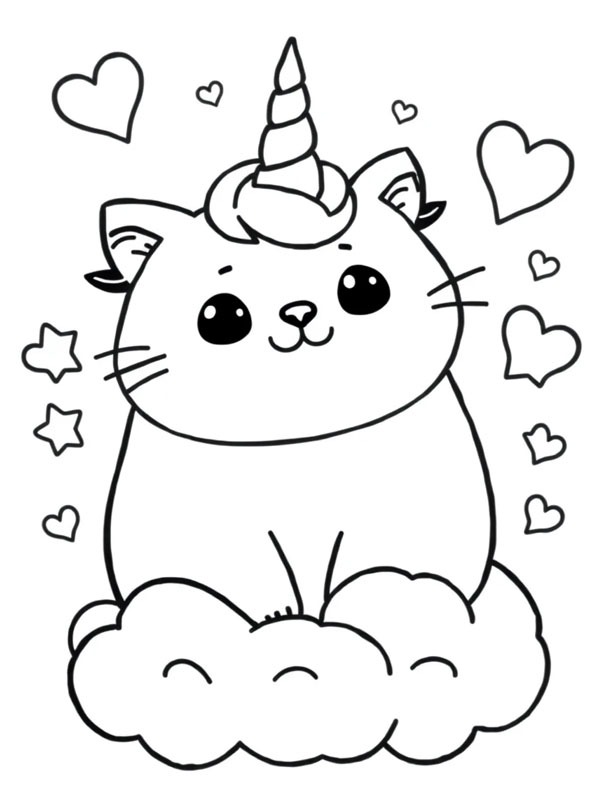 Pusheen Unicorn omalovánka