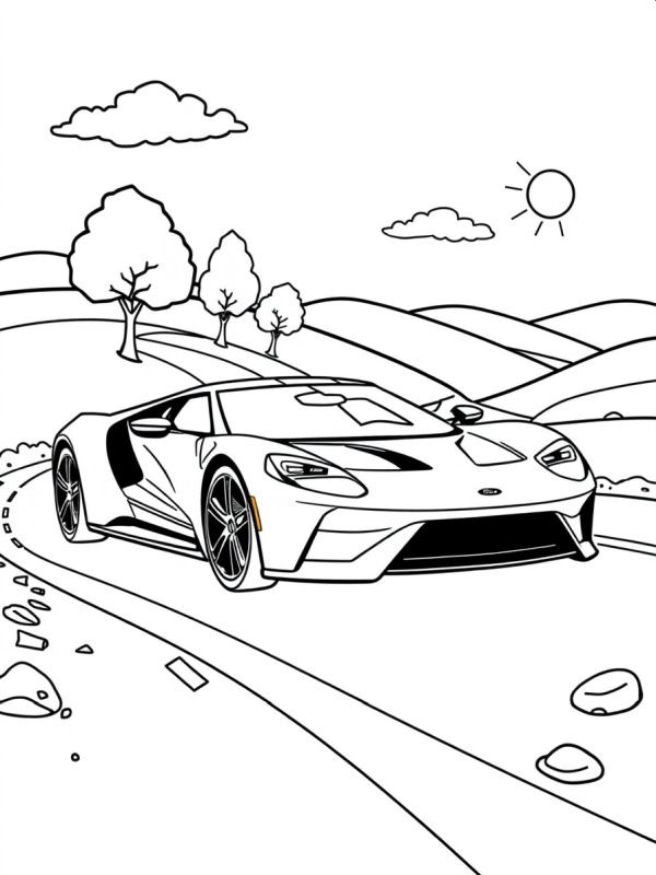 Ford GT omalovánka