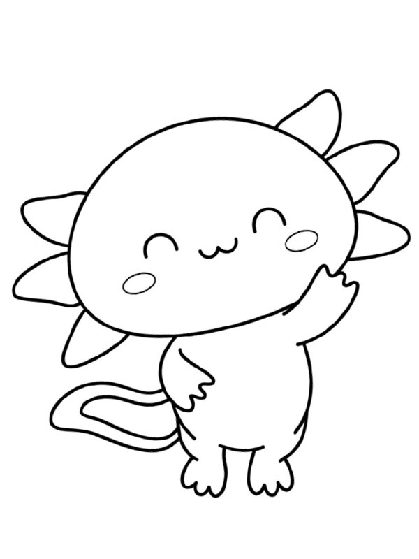 Kawaii Axolotl omalovánka