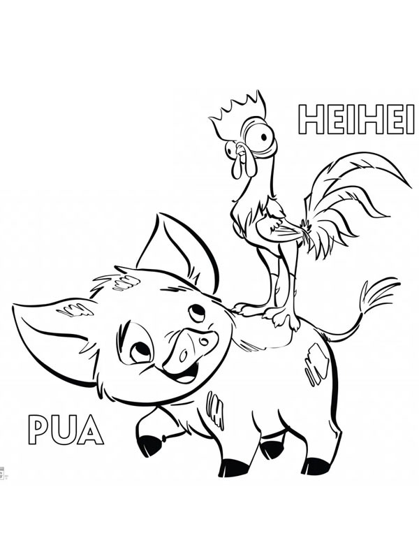 Pau a Hei Hei omalovánka