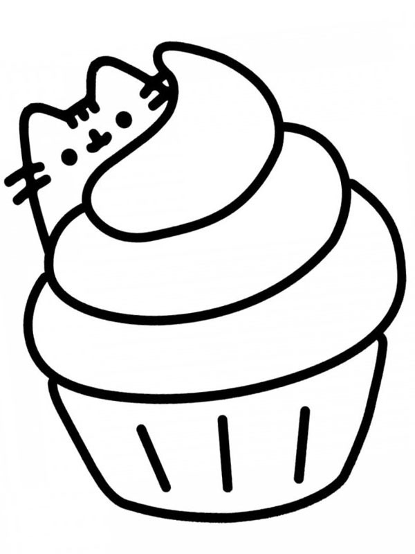 Muffin Pusheen omalovánka