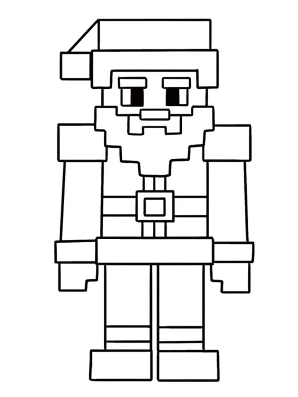 Santa Minecraft omalovánka