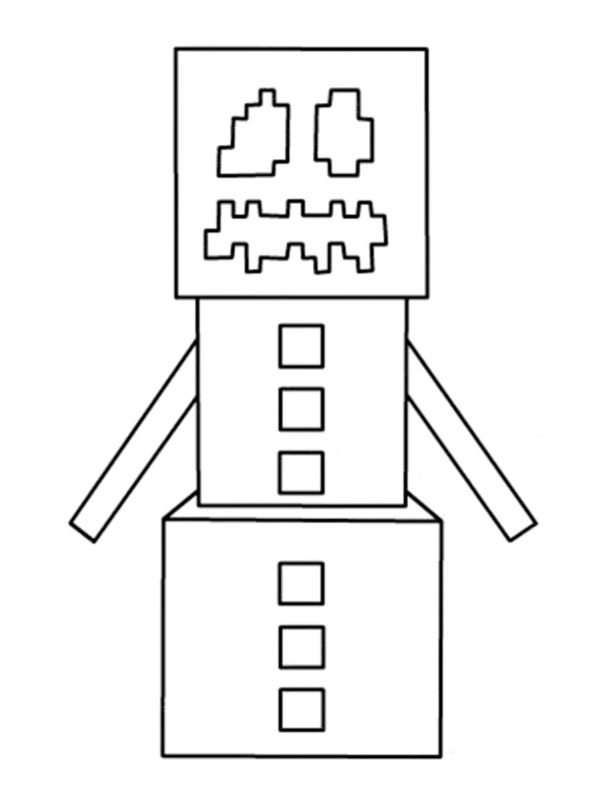 Snow Golem Minecraft omalovánka